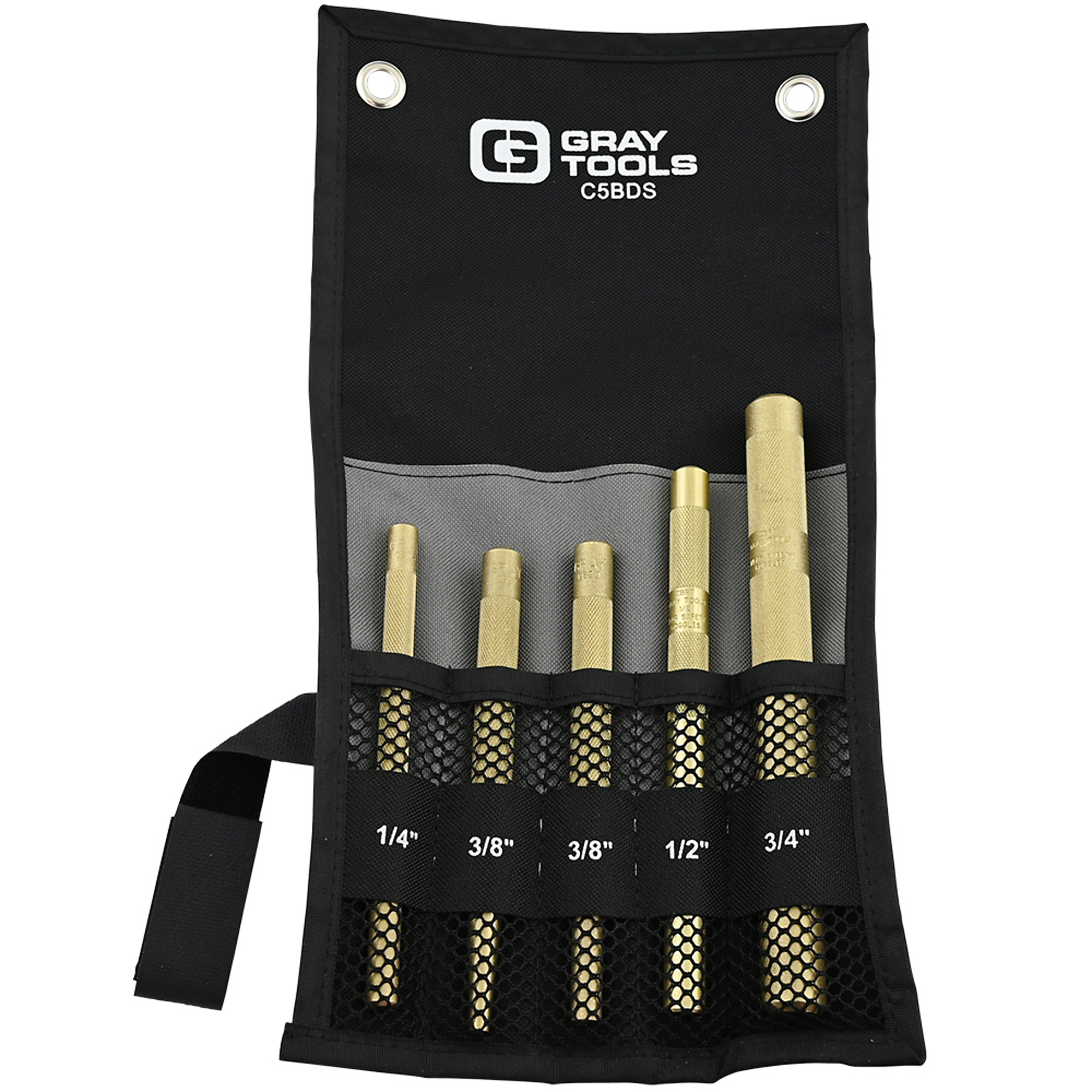 Gray Tools 5 Piece Brass Drift Punch Set